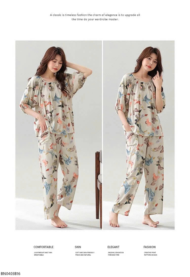 BỘ COTTON LANH LỤA NỮ MẶC NHÀ