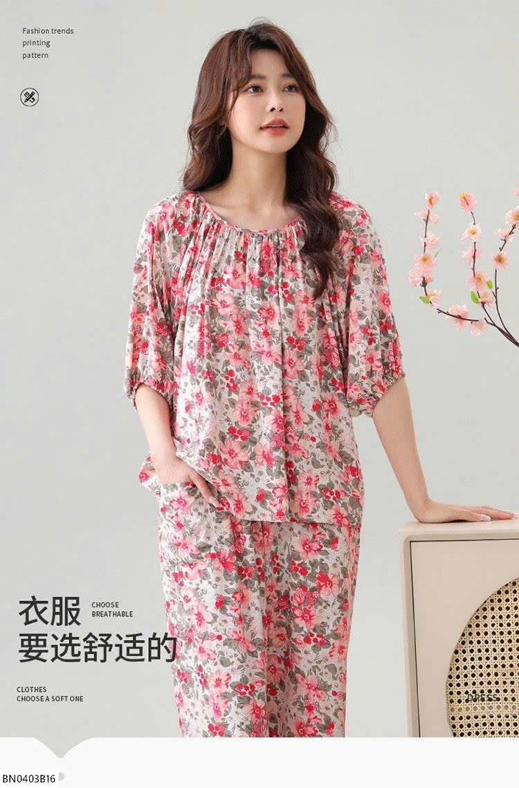 BỘ COTTON LANH LỤA NỮ MẶC NHÀ