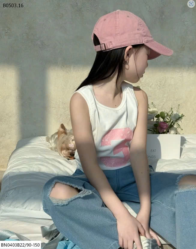 SET ÁO BA LỖ SỐ 3 MIX QUẦN JEAN RÁCH GỐI