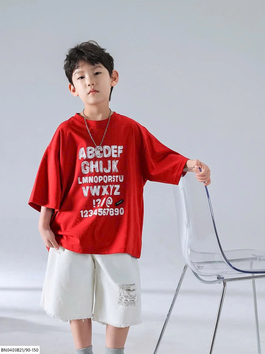 ÁO PHÔNG BÉ TRAI IN CHỮ