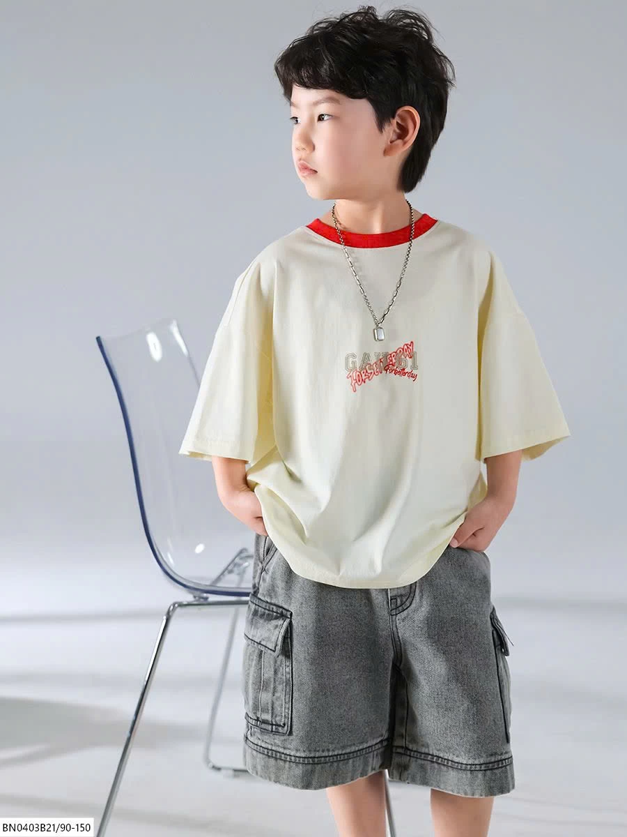 ÁO PHÔNG BÉ TRAI IN CHỮ