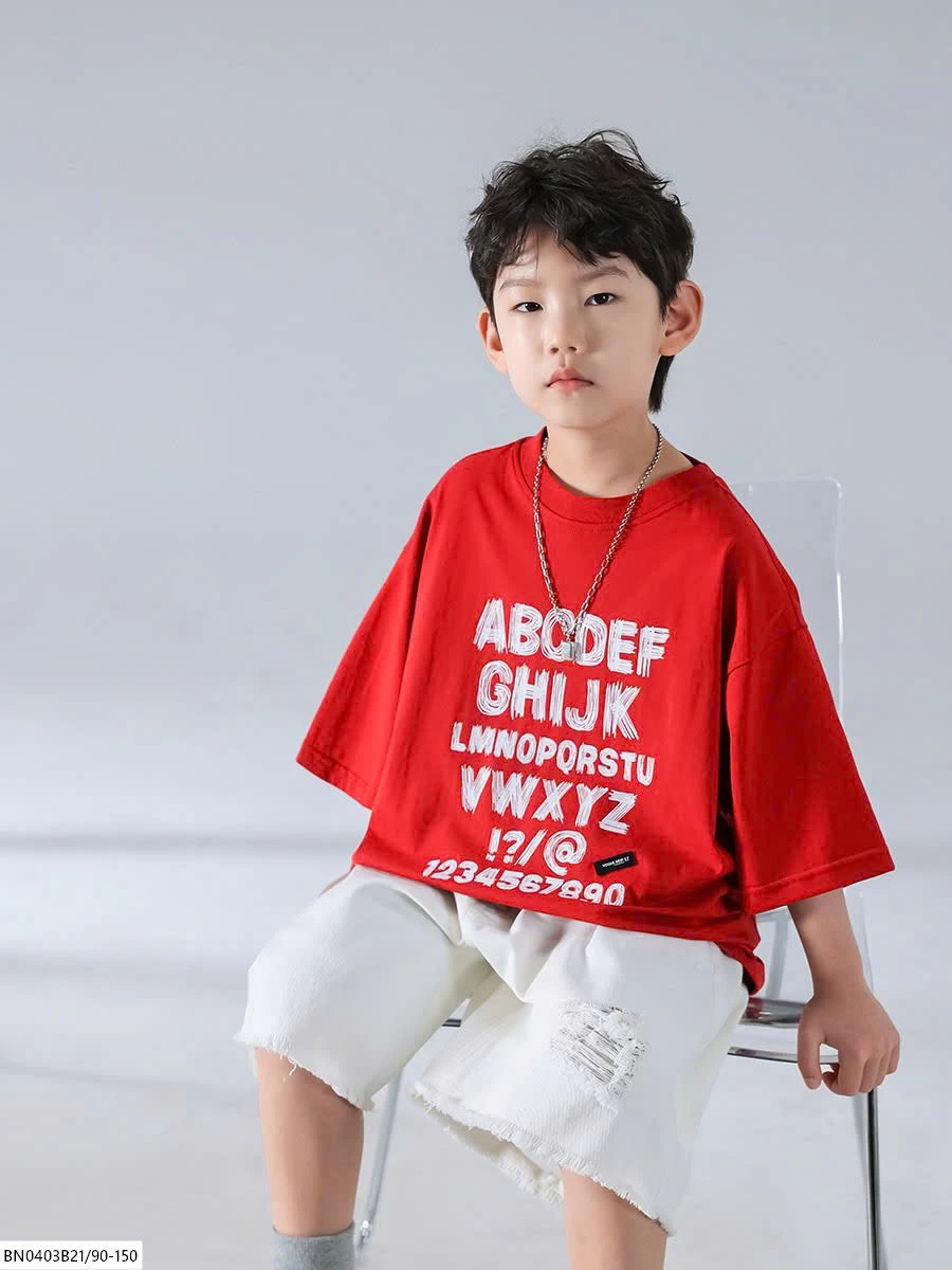 ÁO PHÔNG BÉ TRAI IN CHỮ