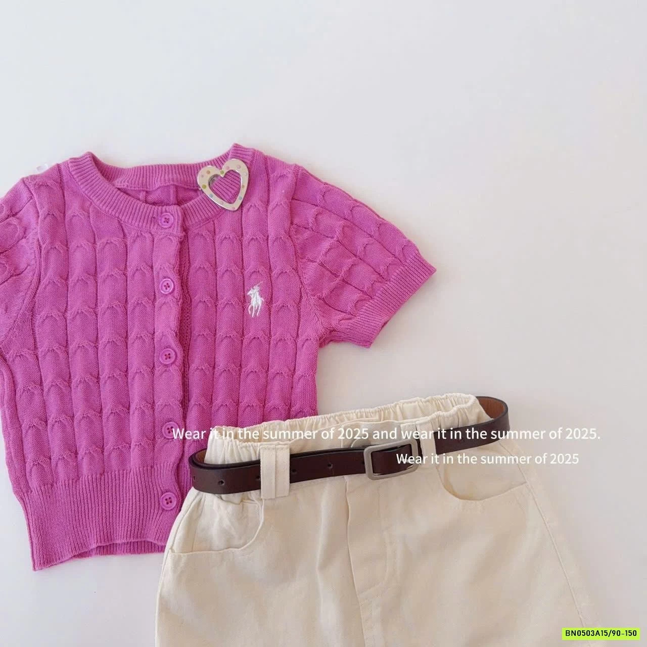 CARDIGAN HỒNG MIX CV CHỮ A T&QKIDS