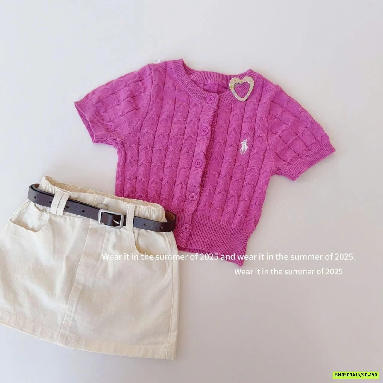 CARDIGAN HỒNG MIX CV CHỮ A T&QKIDS