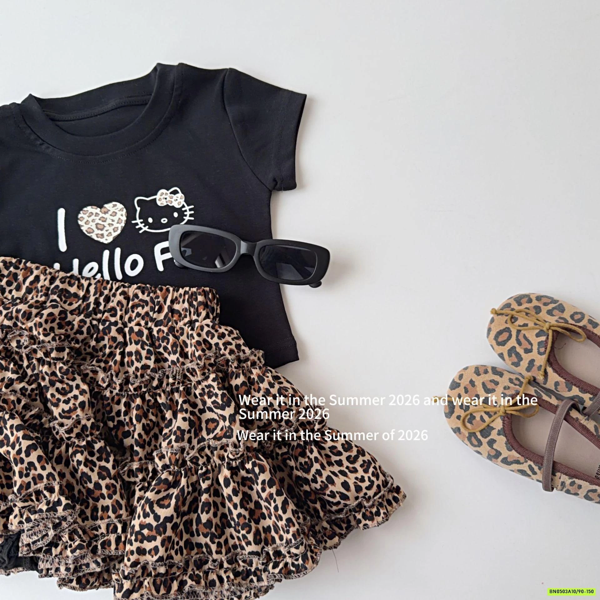 ÁO KITTY ĐEN MIX CV BEO NÂU T&QKIDS