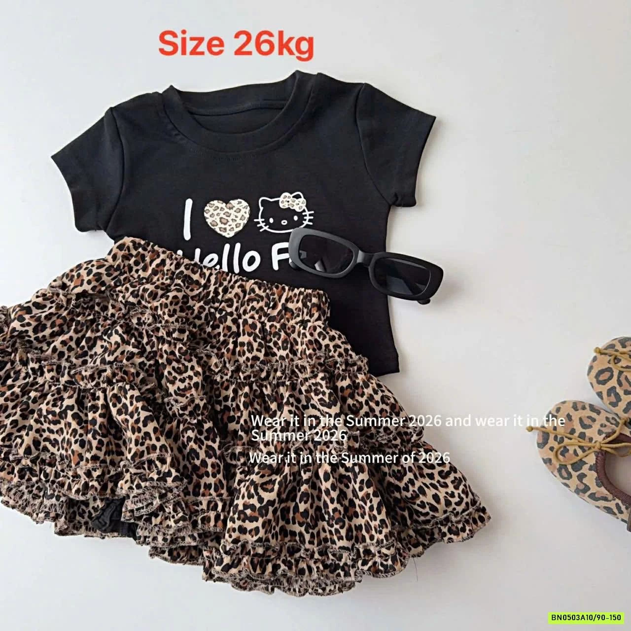 ÁO KITTY ĐEN MIX CV BEO NÂU T&QKIDS