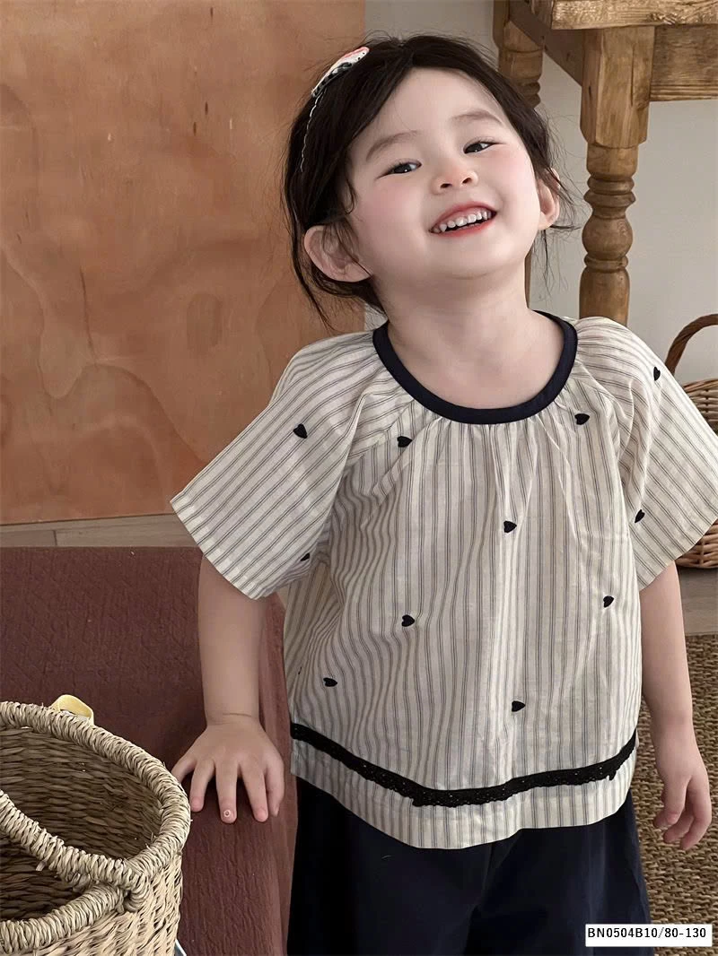 ÁO KẺ TIM CHO BÉ GÁI