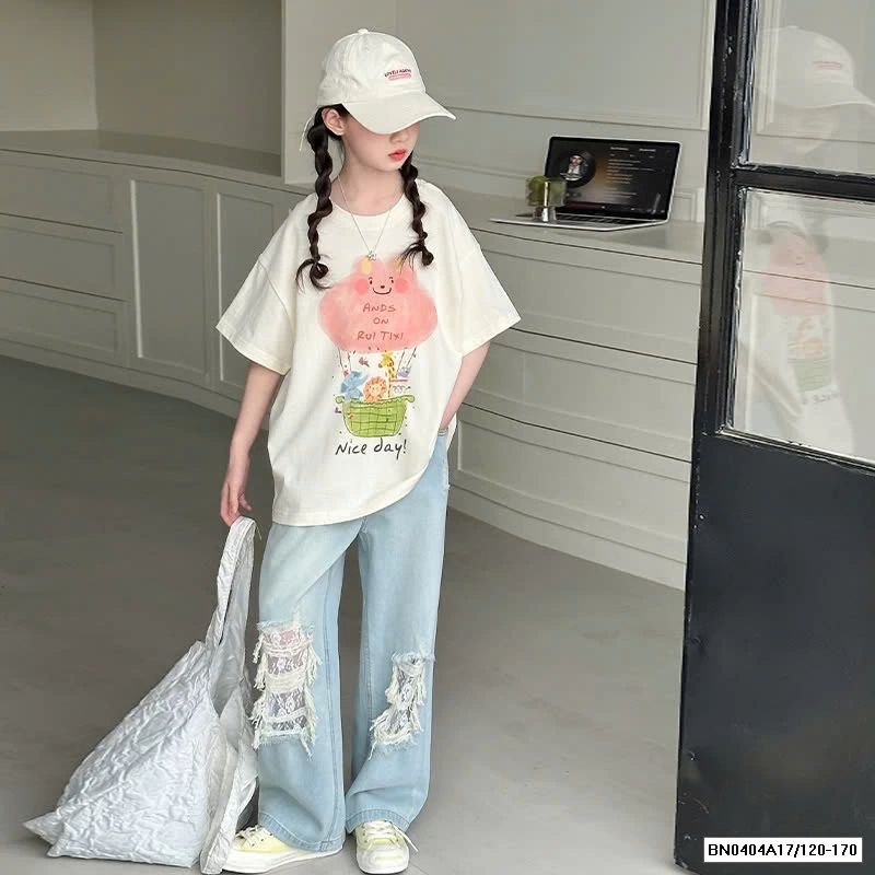 ÁO THUN HÌNH MIX JEANS SUÔNG SZ ĐẠI