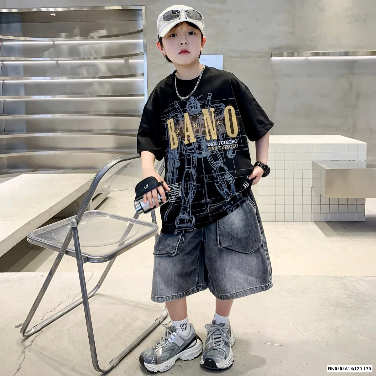 ÁO THUN LOANG MIX SHORT JEANS SZ ĐẠI