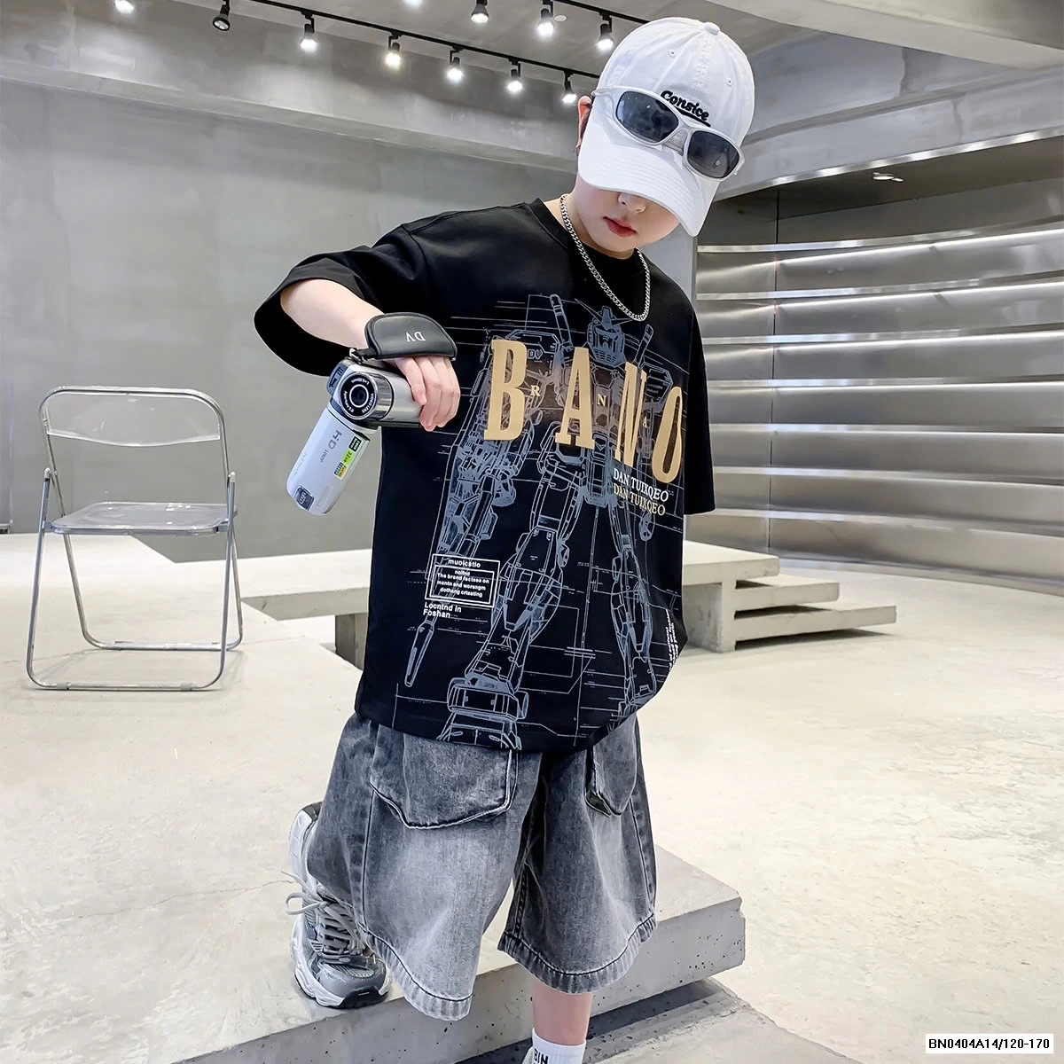 ÁO THUN LOANG MIX SHORT JEANS SZ ĐẠI