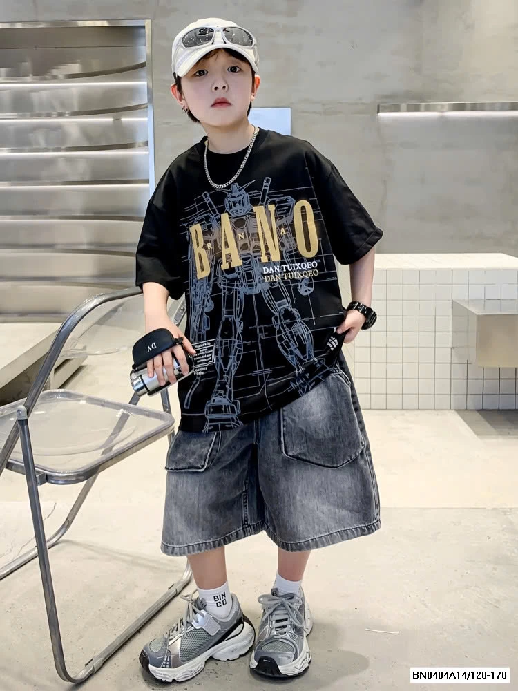 ÁO THUN LOANG MIX SHORT JEANS SZ ĐẠI