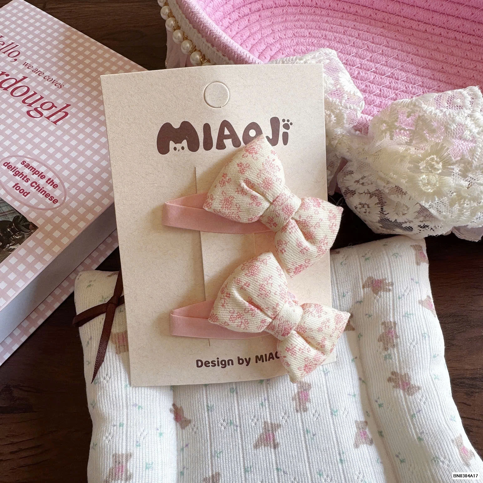 SÉT 8 KẸP TÓC HOA TONE HỒNG