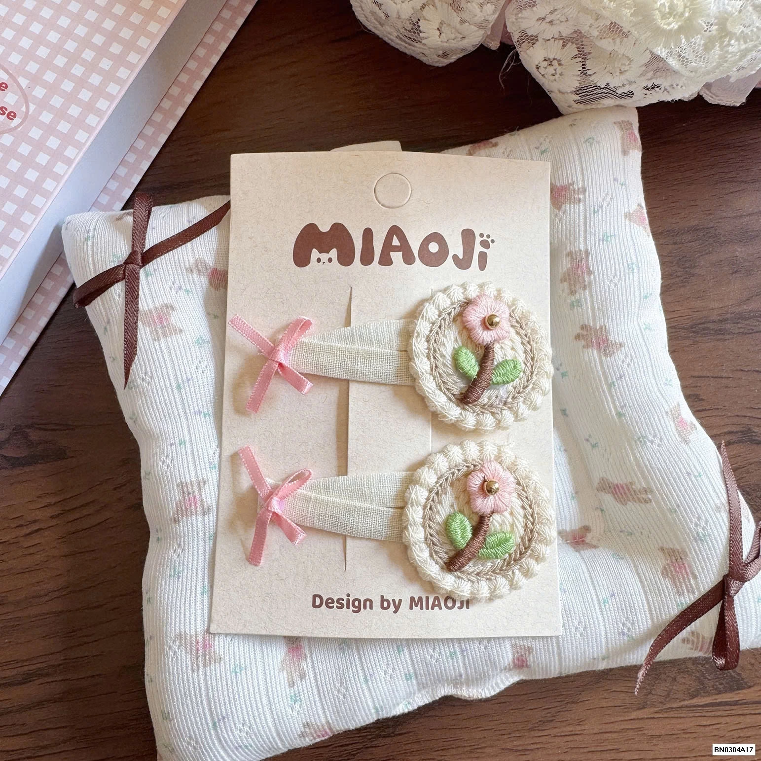 SÉT 8 KẸP TÓC HOA TONE HỒNG