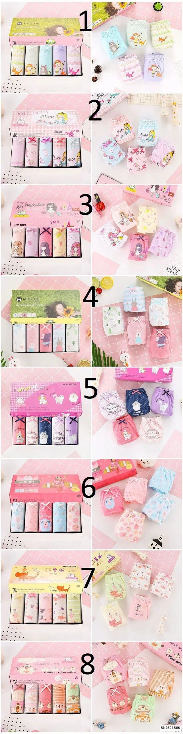 BOX 5 CHIP COTTON TAM GIÁC BÉ GÁI