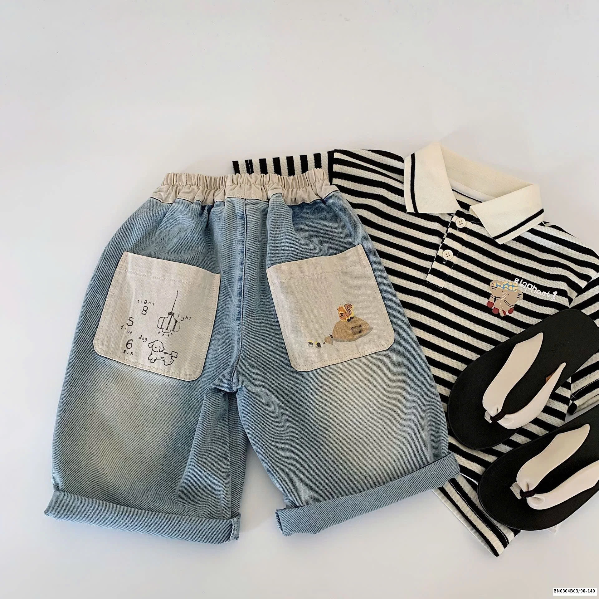 QUẦN JEAN BÉ TRAI PHỐI CẠP CHUN