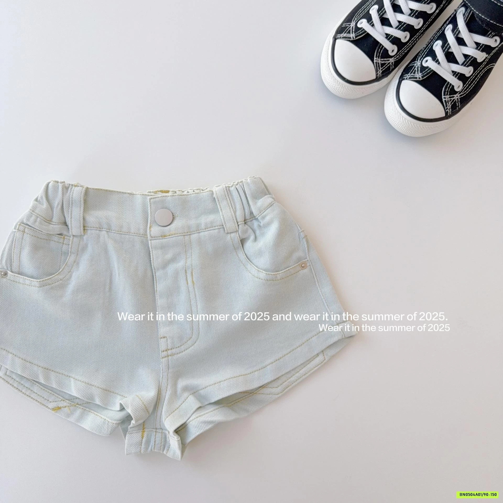 ÁO 2 DÂY VÀNG MIX SHORT JEANS T&QKIDS