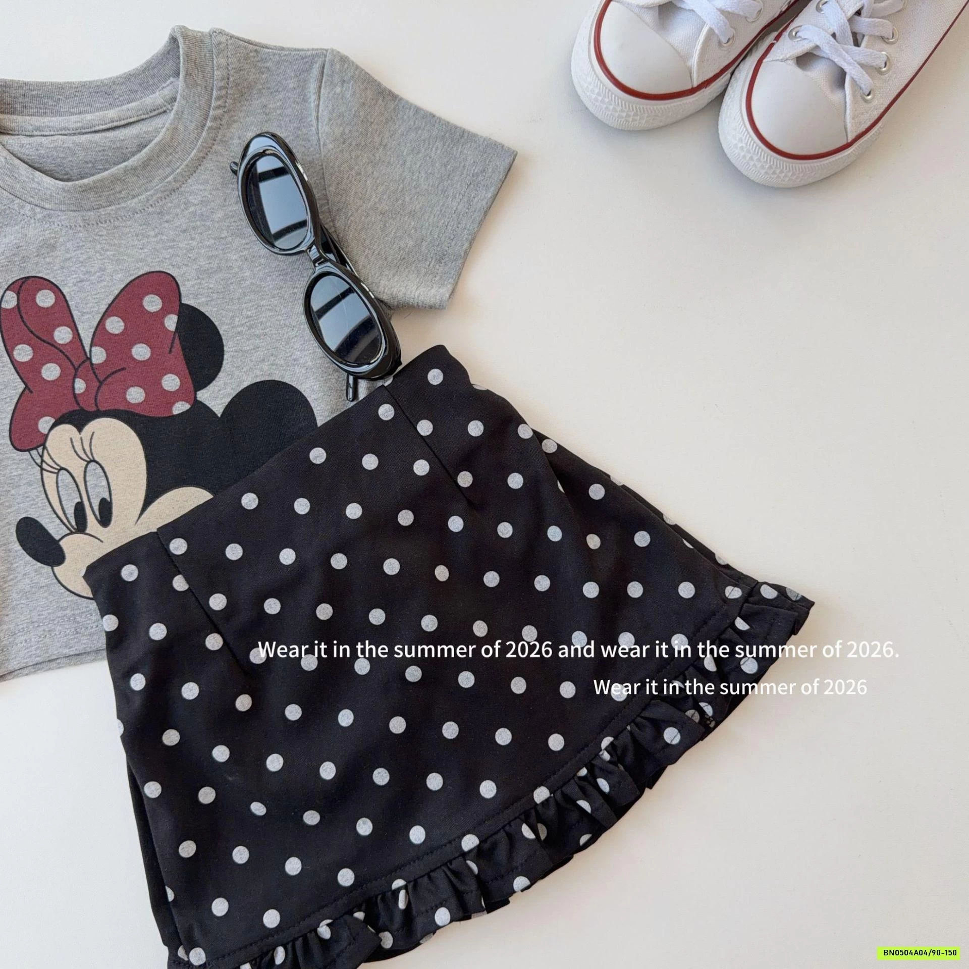 ÁO MICKEY XÁM MIX CV CHẤM BI T&QKIDS