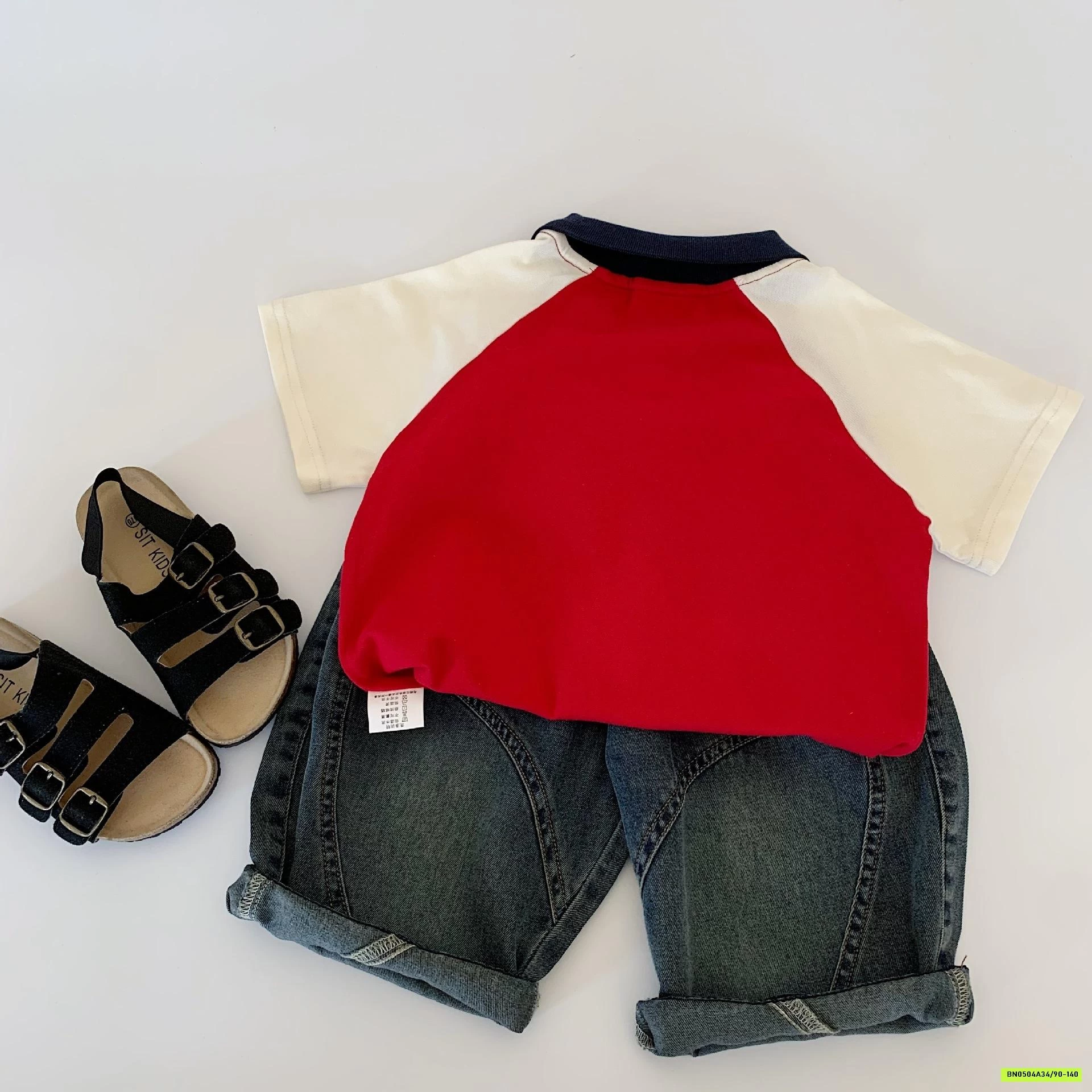 POLO ĐỎ PHỐI TAY KEM