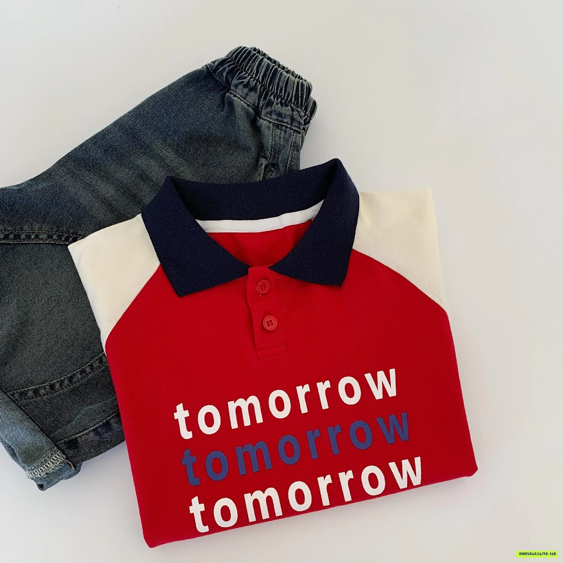 POLO ĐỎ PHỐI TAY KEM