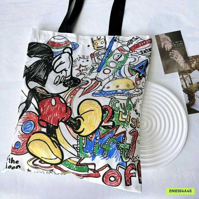 TÚI VẢI CANVAS VẼ HÌNH DỄ THƯƠNG