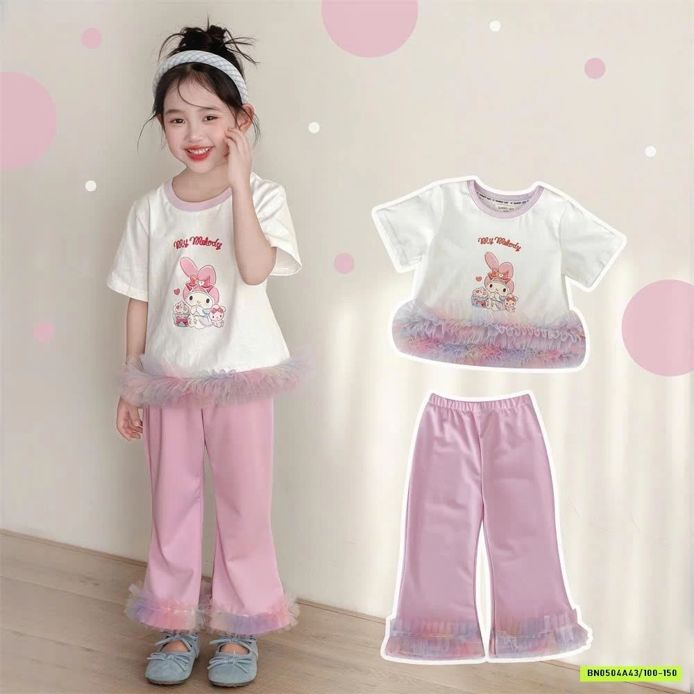 SÉT ÁO VIỀN BÈO MIX QUẦN LOE