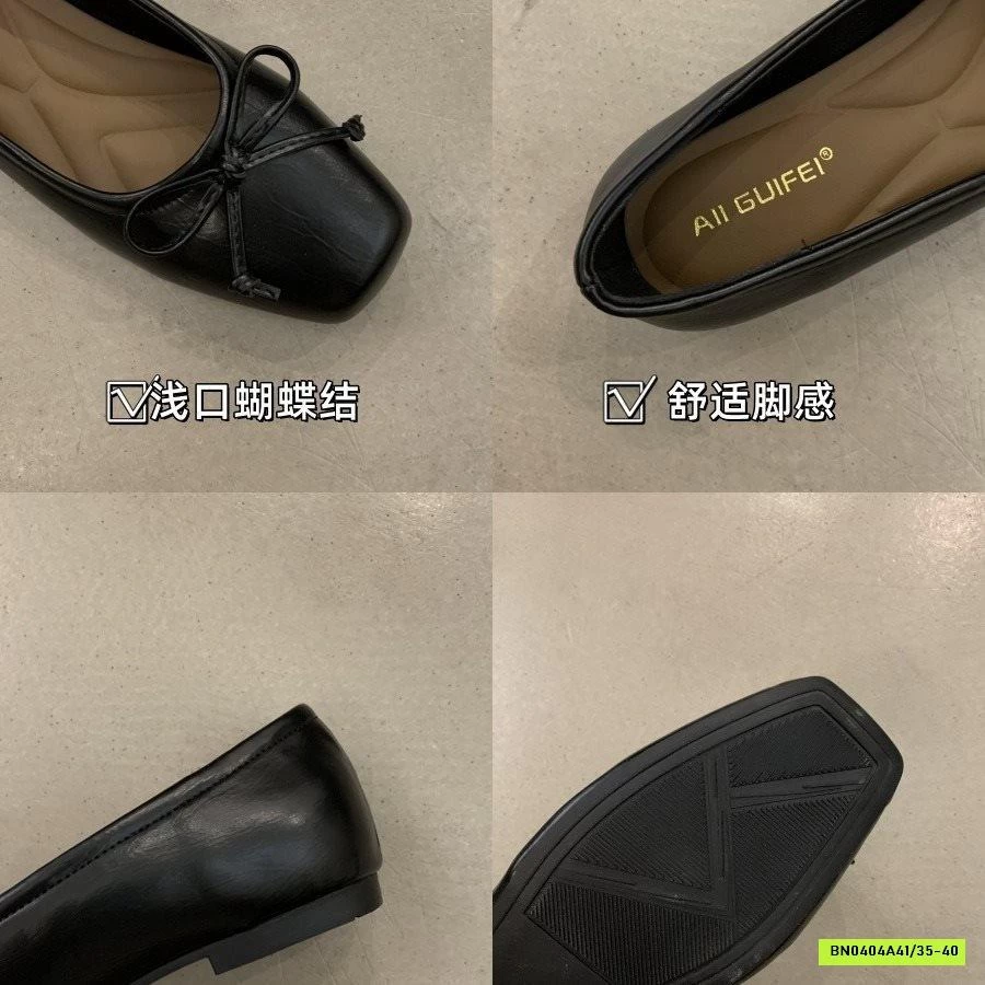 GIÀY BÚP BÊ DÍNH NƠ MŨI VUÔNG