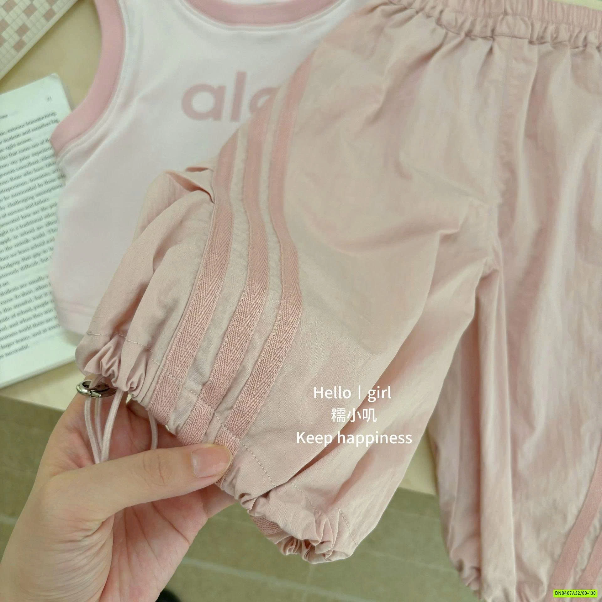 ÁO ALO RÚT REO MIX QUẦN BOM HỒNG