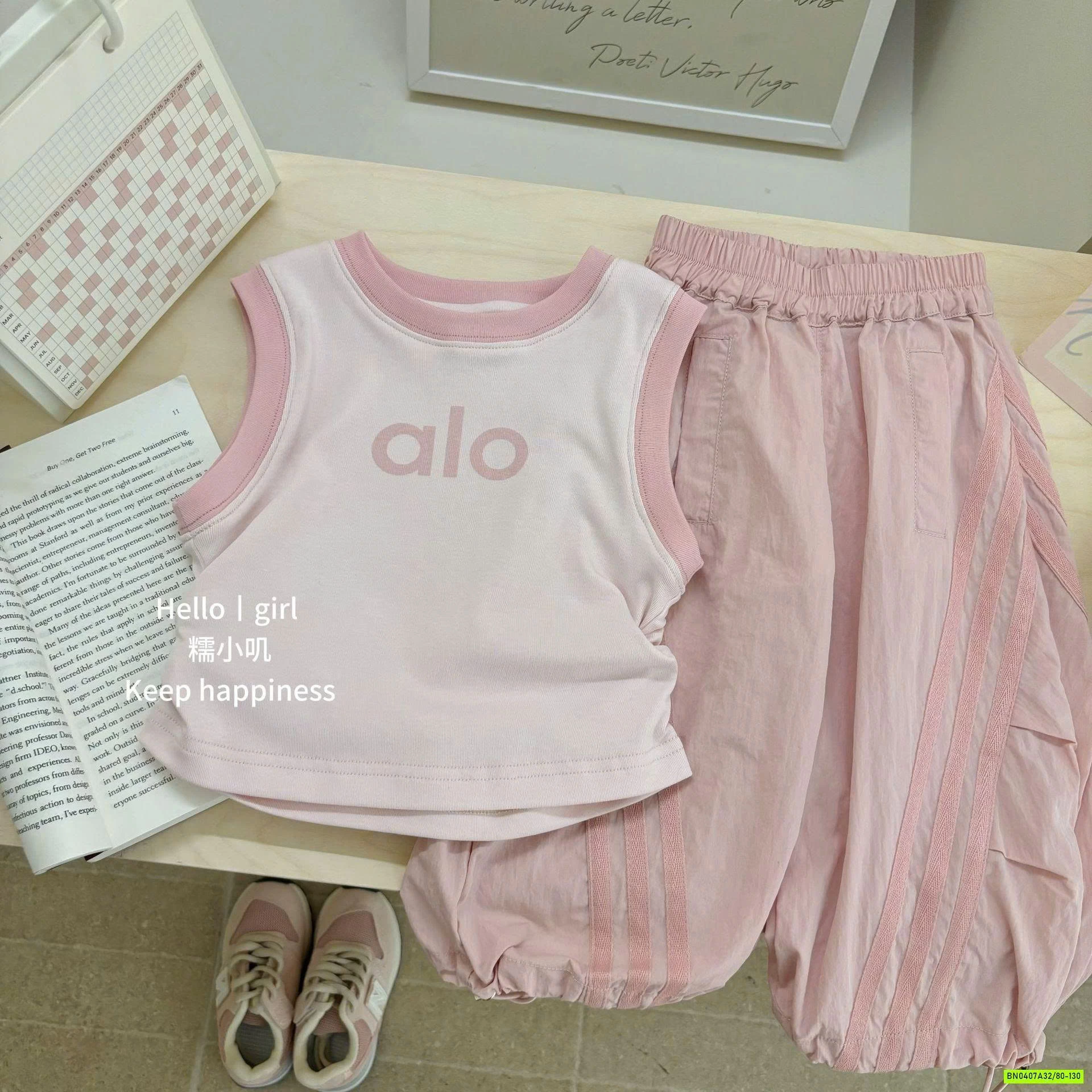 ÁO ALO RÚT REO MIX QUẦN BOM HỒNG