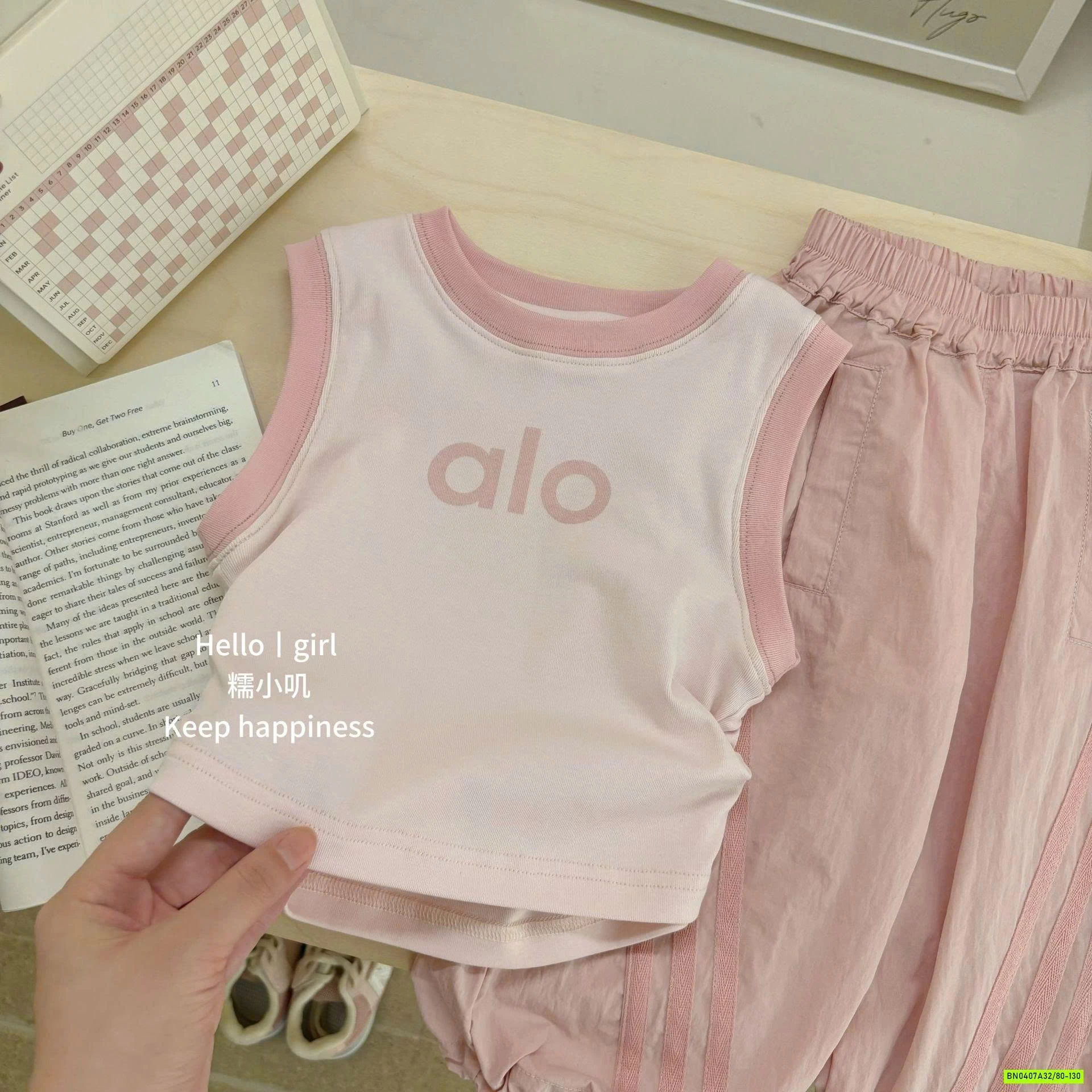 ÁO ALO RÚT REO MIX QUẦN BOM HỒNG