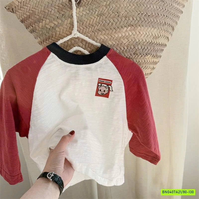 ÁO THUN XƯỚC PHỐI MÀU TAY ADBABY