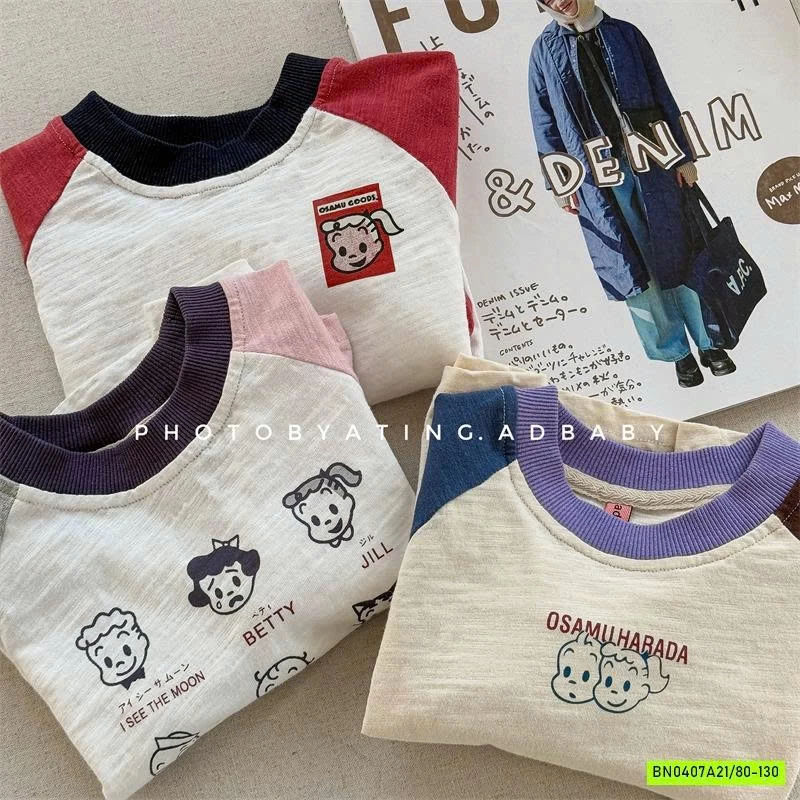 ÁO THUN XƯỚC PHỐI MÀU TAY ADBABY