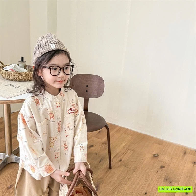 SƠ MI HỌA TIẾT DÀI TAY ADBABY