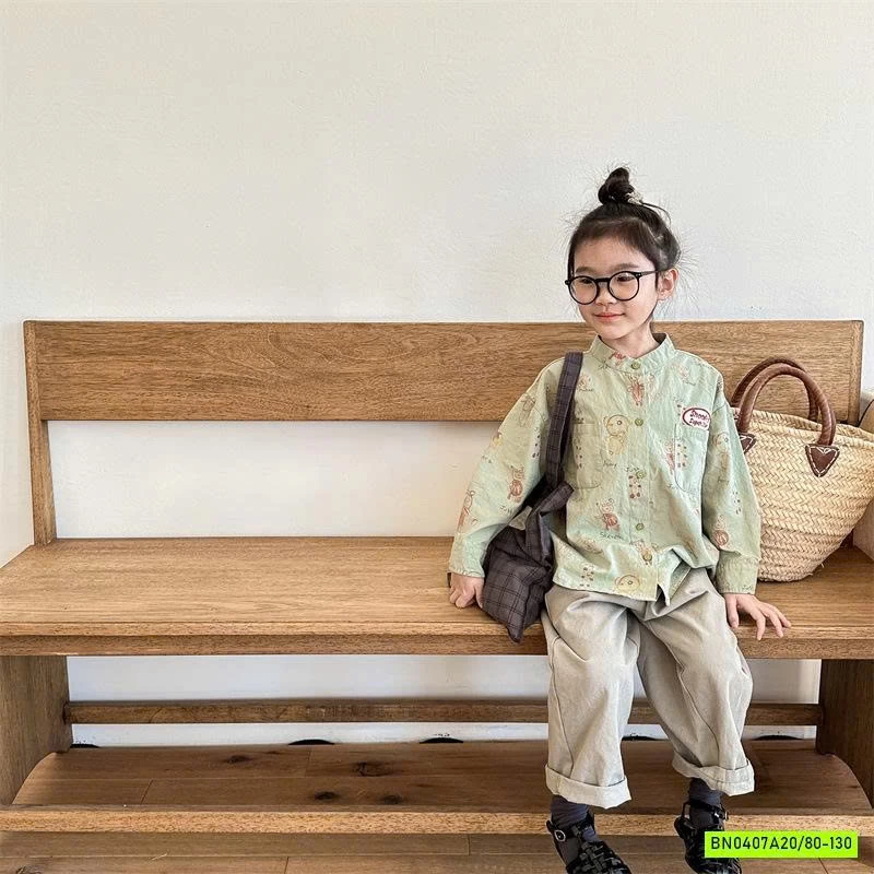 SƠ MI HỌA TIẾT DÀI TAY ADBABY