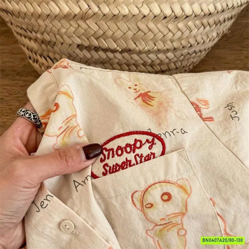 SƠ MI HỌA TIẾT DÀI TAY ADBABY