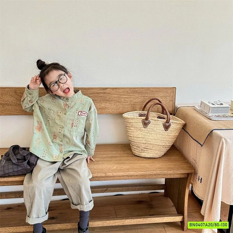 SƠ MI HỌA TIẾT DÀI TAY ADBABY