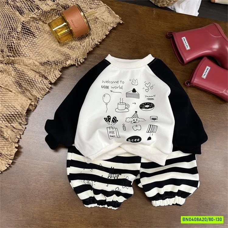 QUẦN NỈ KẺ NGANG BO GẤU