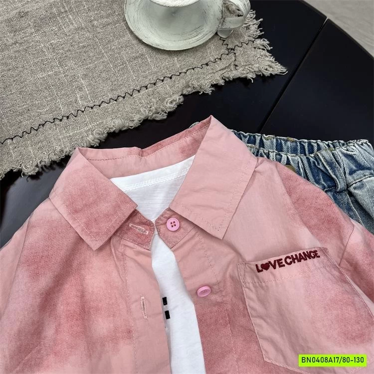 SƠ MI DÀI TAY HỒNG LOANG