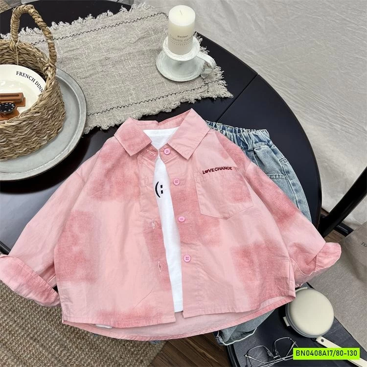 SƠ MI DÀI TAY HỒNG LOANG