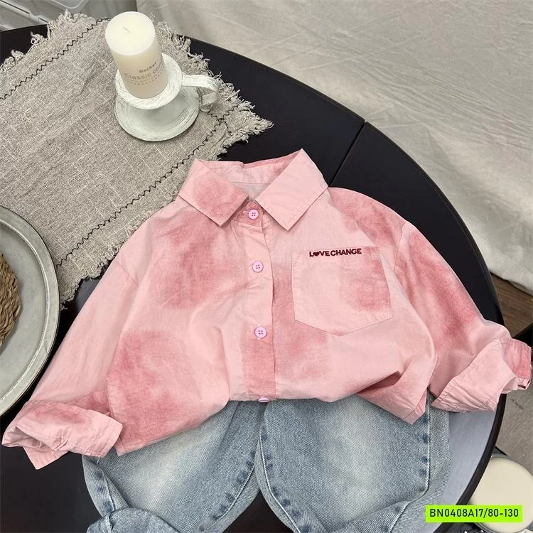 SƠ MI DÀI TAY HỒNG LOANG