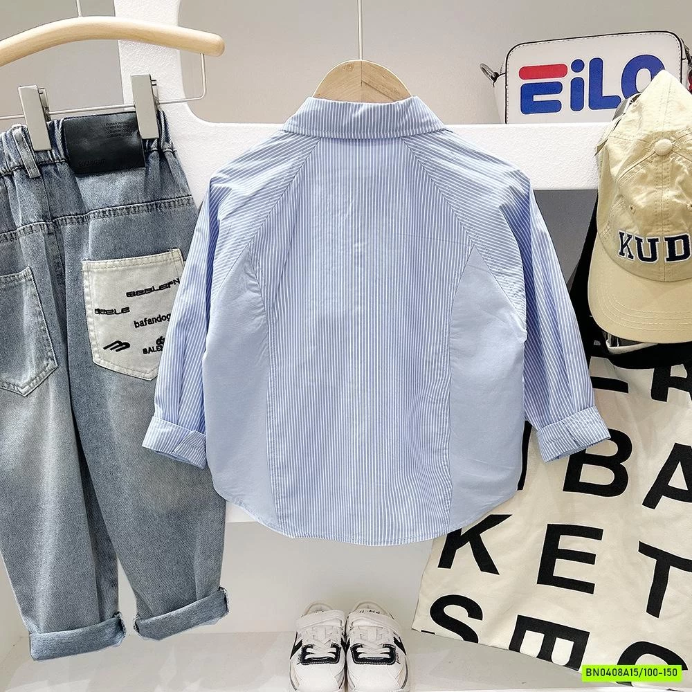 SƠ MI DÀI TAY SỌC XANH KAKADY