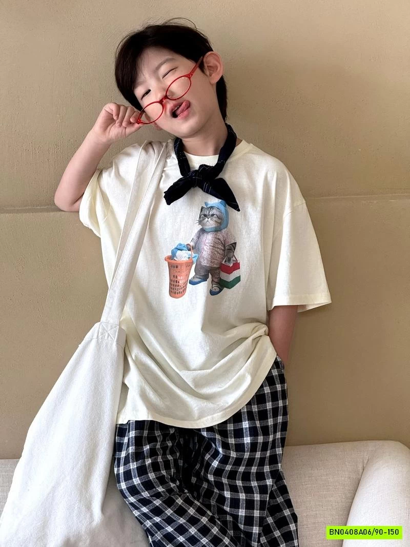 ÁO THUN CHÚ MÈO ĐỘI KHĂN