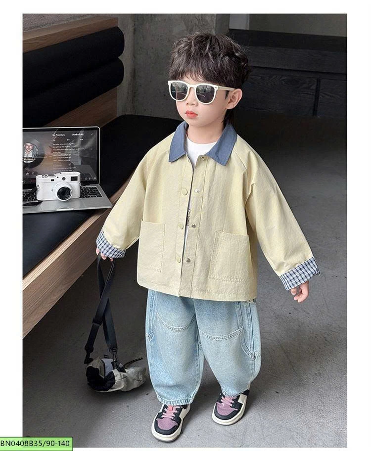 ÁO KHOÁC KAKI PHỐI CỔ