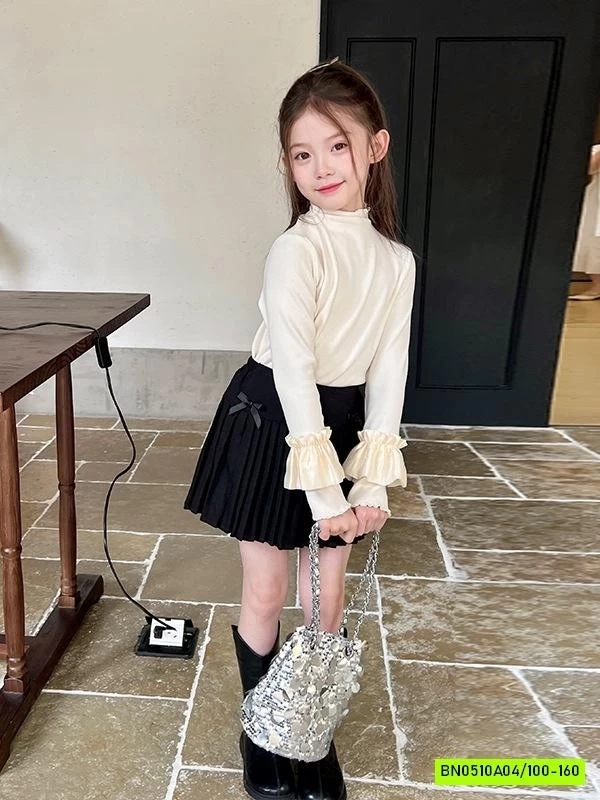 CHÂN VÁY LY NHỎ GEN BỤNG GẮN NƠ