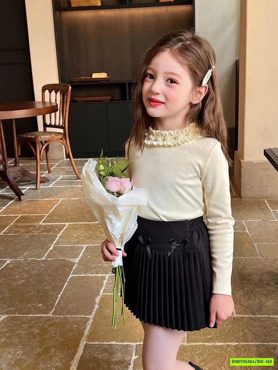 CHÂN VÁY LY NHỎ GEN BỤNG GẮN NƠ