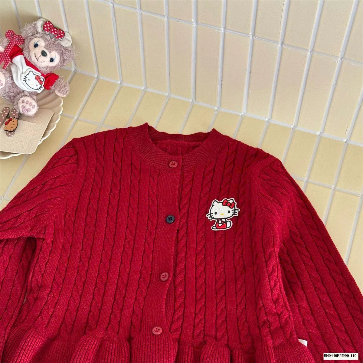 ÁO LEN ĐỎ KITTY