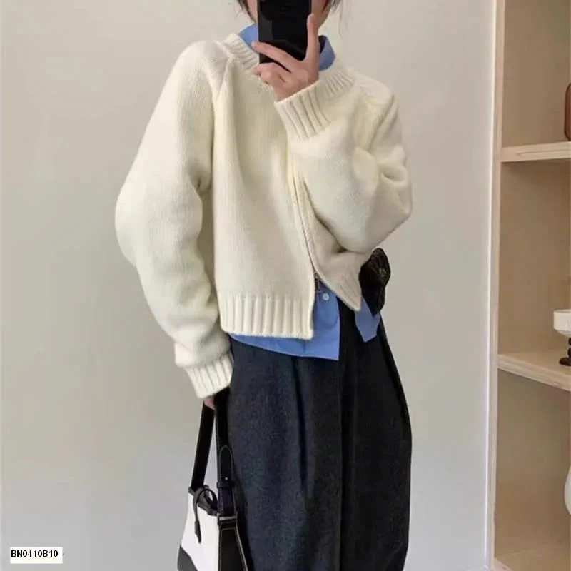 ÁO LEN KÉO KHÓA TRƠN MÀU