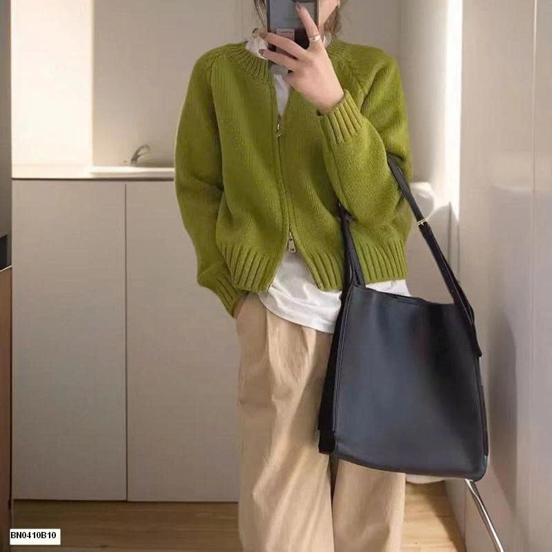 ÁO LEN KÉO KHÓA TRƠN MÀU