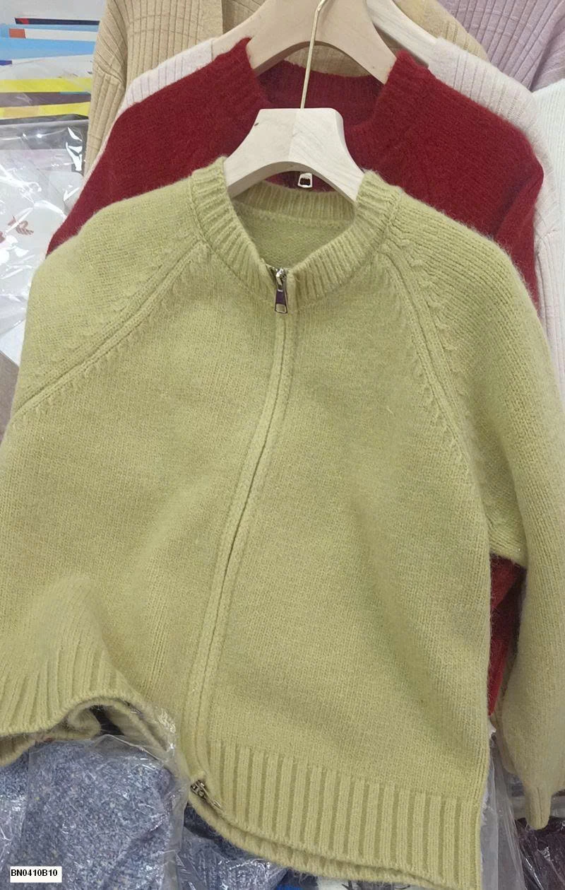 ÁO LEN KÉO KHÓA TRƠN MÀU