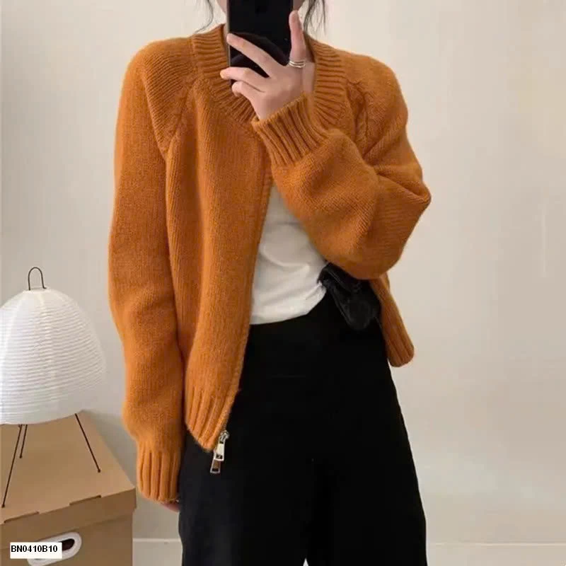 ÁO LEN KÉO KHÓA TRƠN MÀU