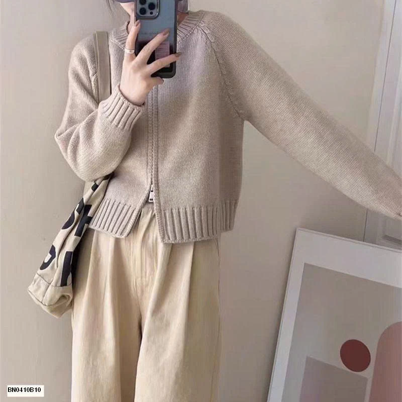 ÁO LEN KÉO KHÓA TRƠN MÀU